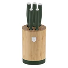 Berlinger Haus Matte Green Collection 6 részes rozsdamentes acél késkészlet bambusz késtartó állvánnyal