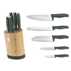 Berlinger Haus Matte Green Collection 6 részes rozsdamentes acél késkészlet bambusz késtartó állvánnyal