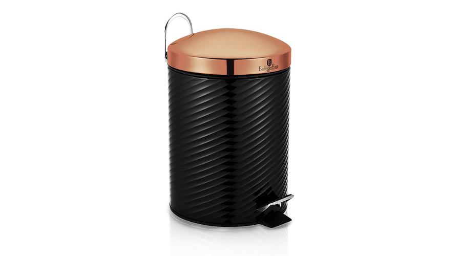 Rozsdamentes szemetes metál külső bevonattal, 5 literes, fekete/rosegold Rozsdamentes szemetes metál külső bevonattal, 5 literes, fekete/rosegold