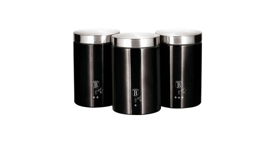 Berlinger Haus Black Silver Collection 3 db-os tárolódoboz készlet külső metál bevonattal, fekete/ezüst Berlinger Haus Black Silver Collection 3 db-os tárolódoboz készlet külső metál bevonattal, fekete/ezüst