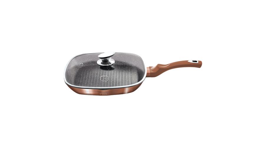 Berlinger Haus Metallic Line grill serpenyő márvány bevonattal, fedővel, metál külső bevonattal, 28 cm, rosegold Berlinger Haus Metallic Line grill serpenyő márvány bevonattal, fedővel, metál külső bevonattal, 28 cm, rosegold