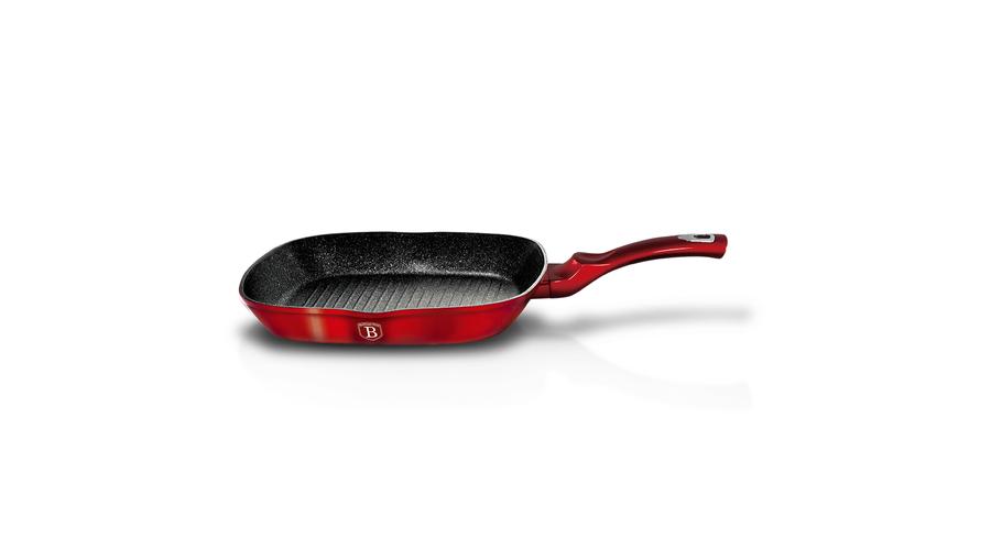 Berlinger Haus Metallic Line grill serpenyő márvány bevonattal, metál külső bevonattal, 28 cm, fekete/burgundy Berlinger Haus Metallic Line grill serpenyő márvány bevonattal, metál külső bevonattal, 28 cm, fekete/burgundy