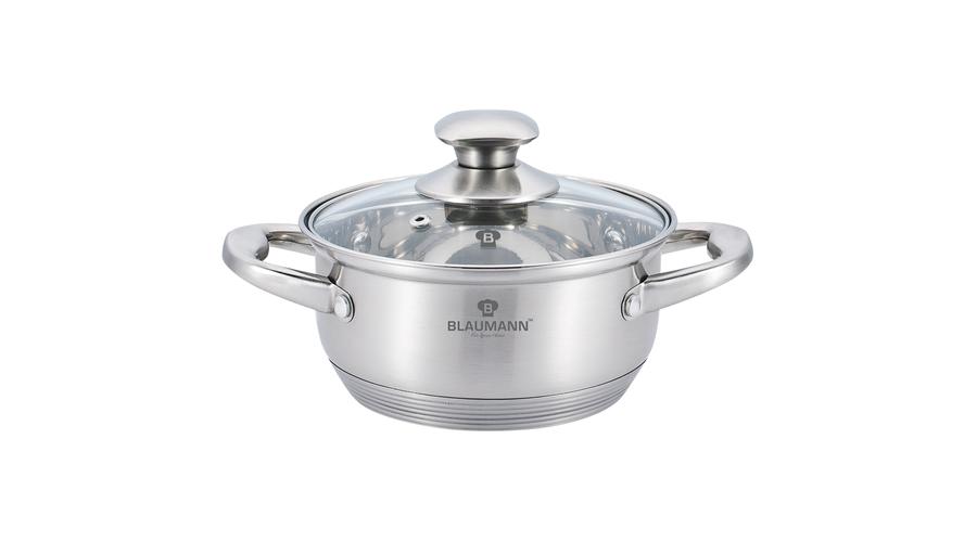 Rozsdamentes acél lábas fedővel, 22 cm, 2,75 literes, szatén Rozsdamentes acél lábas fedővel, 22 cm, 2,75 literes, szatén