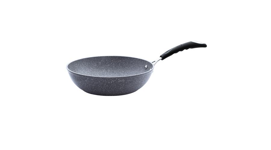 Wok kő hatású márvány bevonattal, hőálló szilikonos nyéllel, 28 cm Wok kő hatású márvány bevonattal, hőálló szilikonos nyéllel, 28 cm